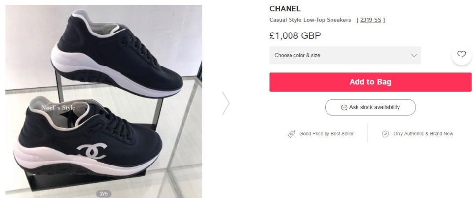  The Chanel shoes sell for a whopping £1,008