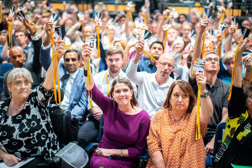 Ms Swinson, pictured, declared a climate emergency at the Lib Dem conference in Bournemouth this weekend