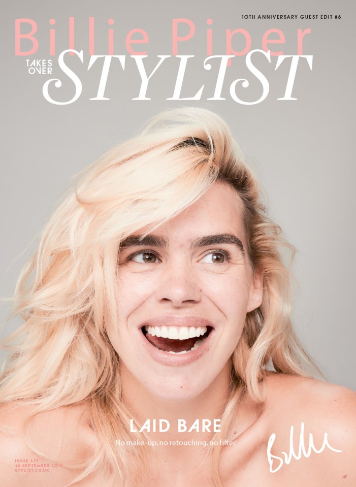  Billie Piper went make-up free on the cover of Stylist magazine