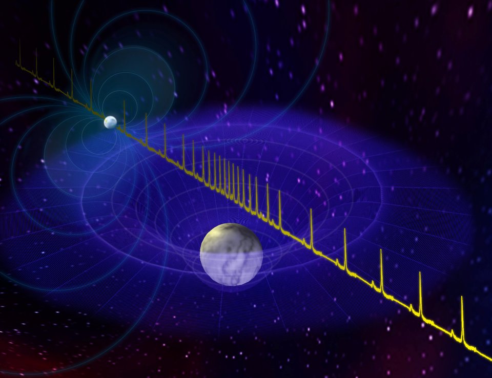 Artist impression of the pulse from a massive neutron star