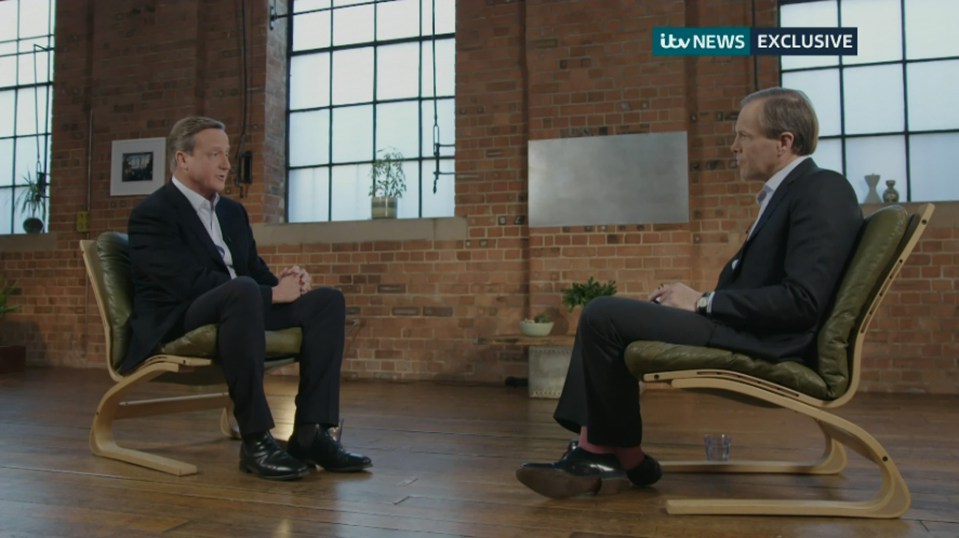 Cameron was interviewed by ITV’s Tom Bradby