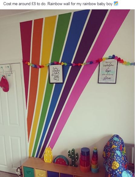  The mum was praised for creating the beautiful feature wall