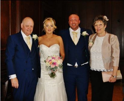  Ben with his dad Ben, wife Emma, and mum Tish