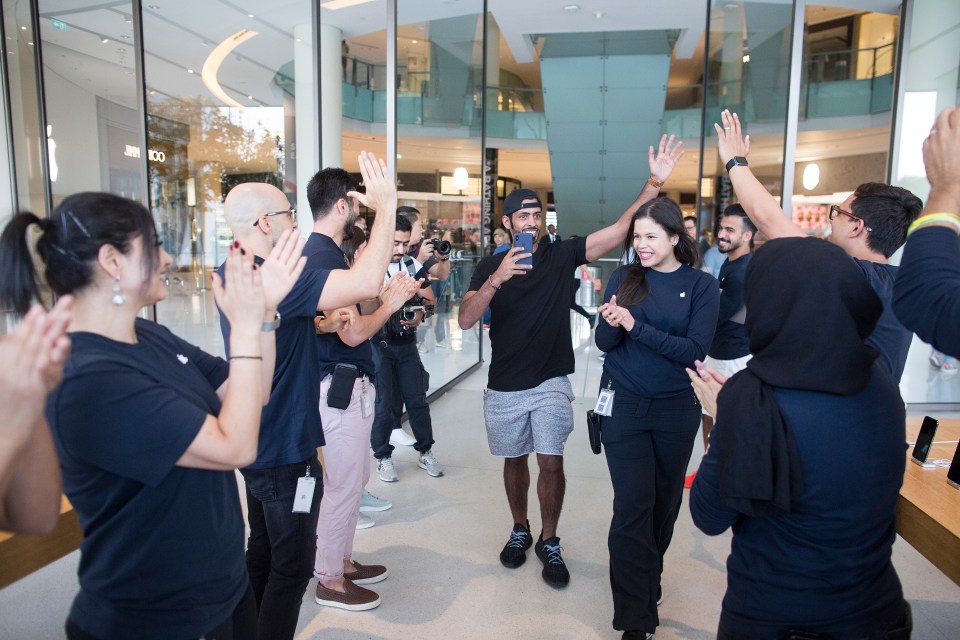 Customers were given a warm welcome into an Apple store in Dubai