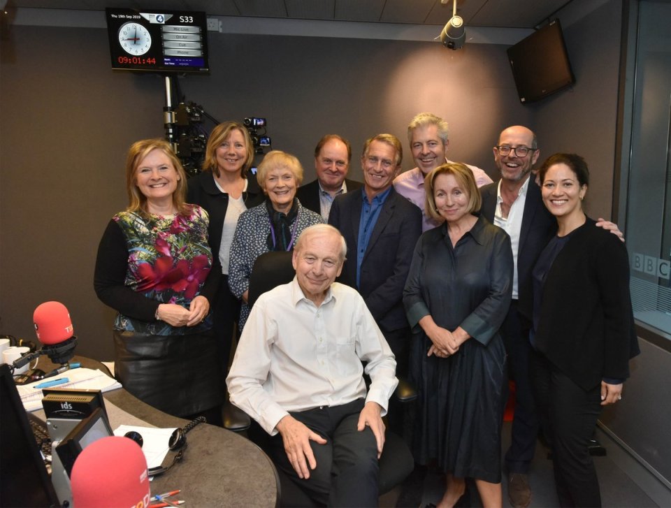  Final pictures of John Humphrys with former and current presenters on Radio 4's Today show