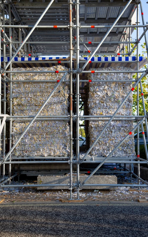  The records were meant to be shredded but instead used at an art festival structure