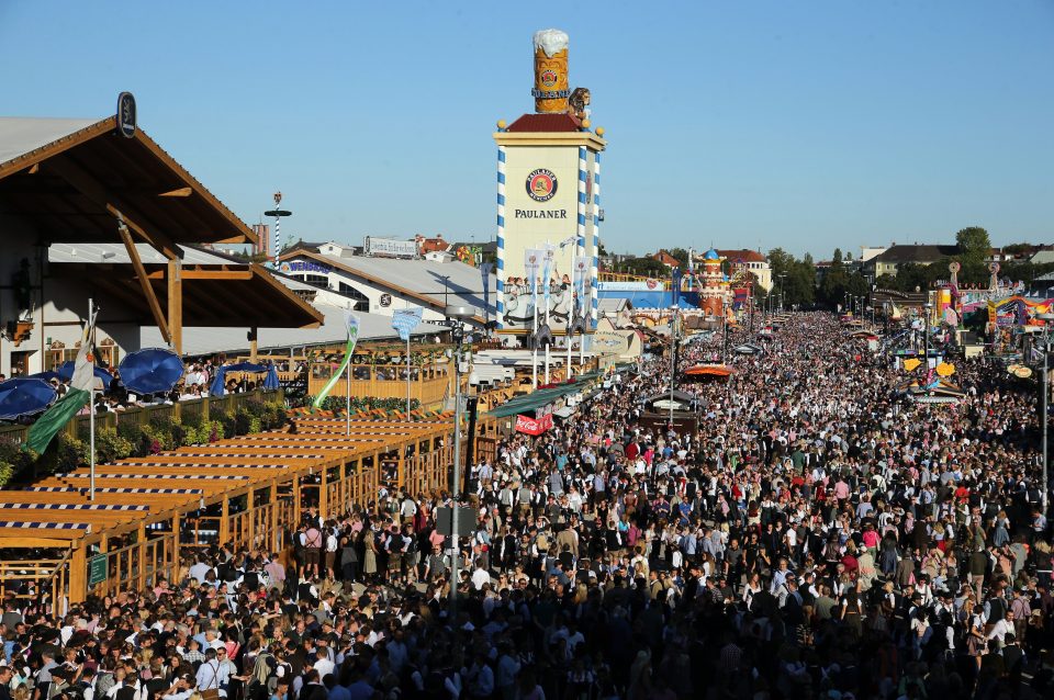  Thousands of revellers enjoy the warm and sunny weather on the opening weekend of Oktoberfest last year