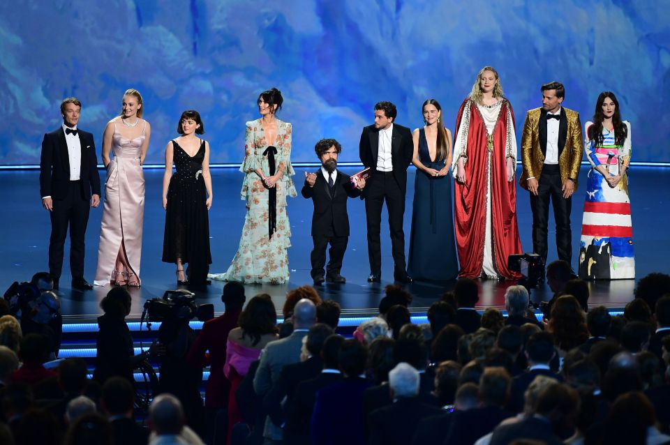  The Game Of Thrones cast all got up on stage for the tribute