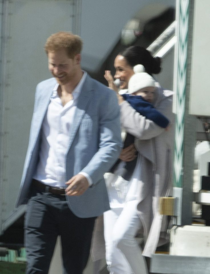  Meghan Markle and Prince Harry arrived in Cape Town on Monday with son Archie in tow wearing a bobble hat