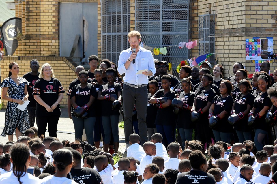  Harry thanked his hosts for having him and his wife and spoke against gender-based violence