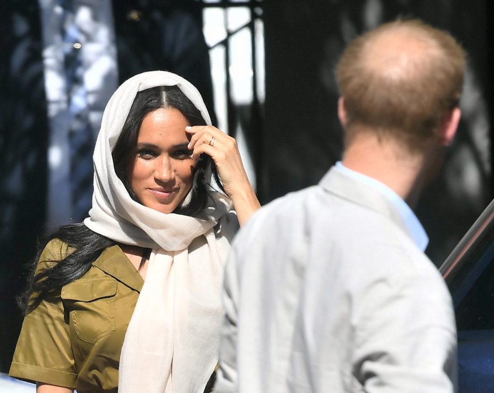  Meghan made her first public appearance in a headscarf