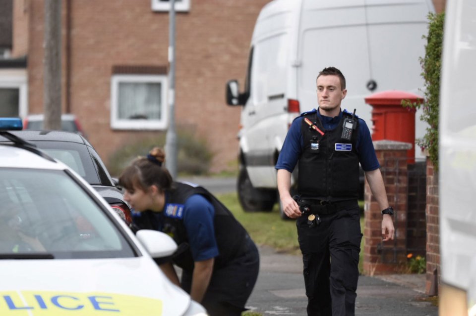  Police officers swooped on an address in Moredon, Swindon, on Monday