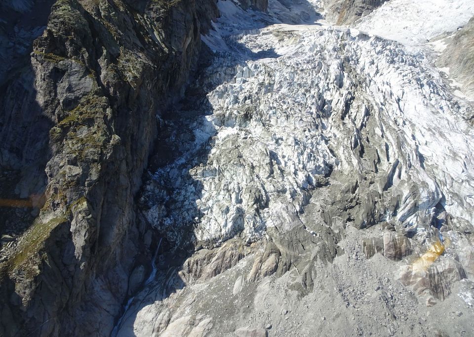  The Planpincieux glacier (pictured) on southern slopes of the Grandes Jorasses peak may soon collapse