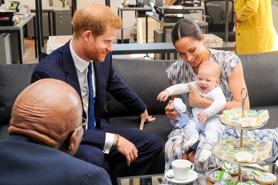  A cheerful Archie laughs during the half-hour meeting