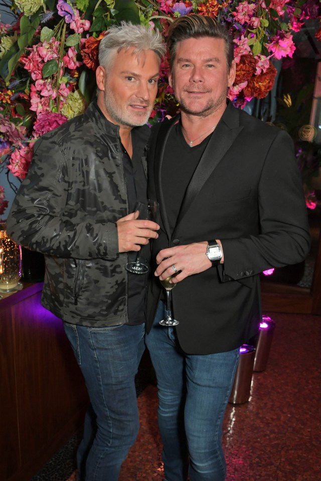  Phil Turner, right, and Gary Cockerill, left, renewed their vows and celebrated Gary's 50th at the party