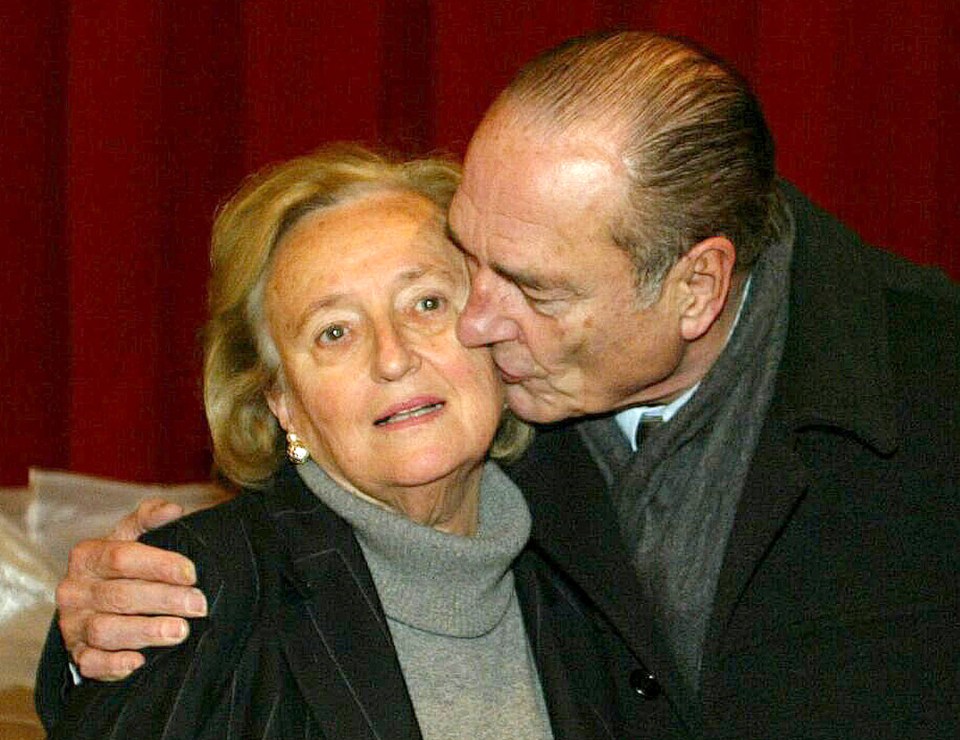  Jacques Chirac kisses his wife Bernadette after her victory in regional polls in 2014