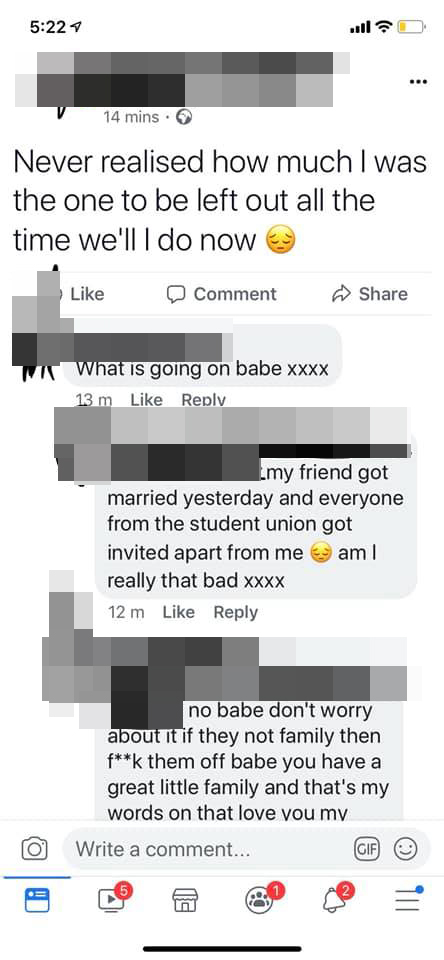  The uni pal posted about the situation on Facebook