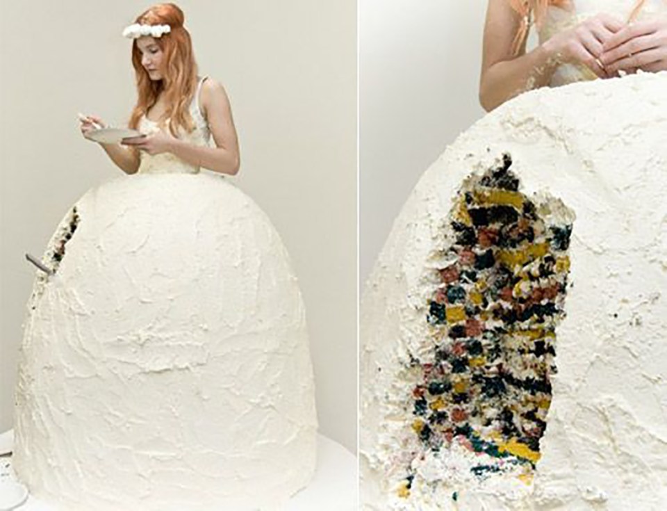  When your wedding cake is also your dress