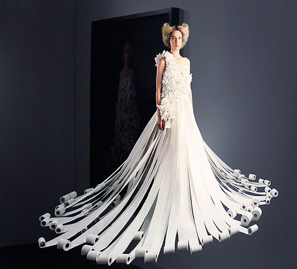  A wedding dress made from toilet roll? It's a no from us