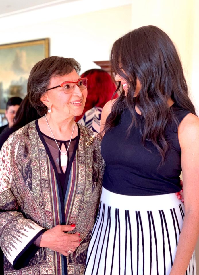  Newly released photos showed the Duchess of Sussex meeting with South African activist Sophia Williams-De Bruyn