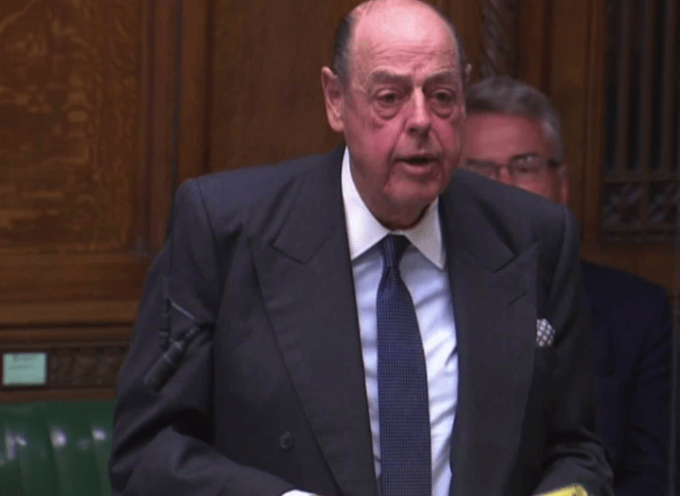  Sir Nicholas Soames fought back tears as he addressed the Commons today