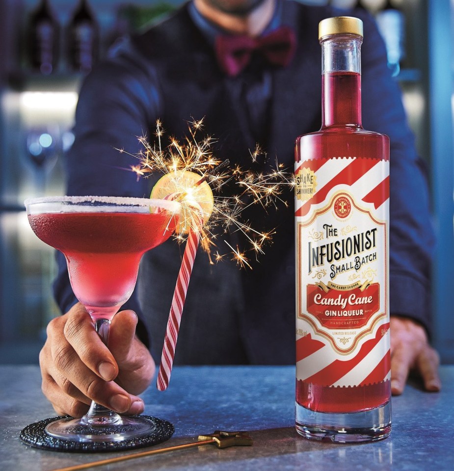 The new candy cane gin liqueur will be available next month