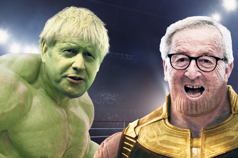 The Sun imagines Boris Johnson as the Hulk and Jean-Claude Juncker as Thanos