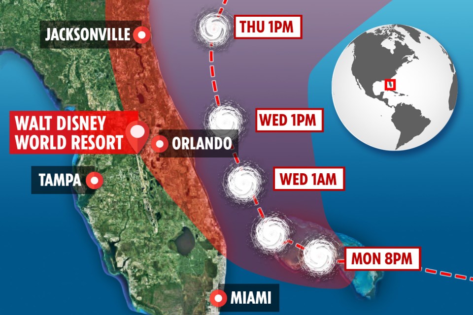  The hurricane is set to slam into Florida today