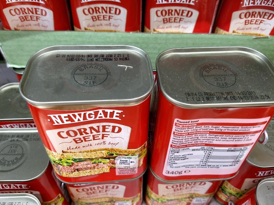  One example of corned beef linked back to Brazil in Lidl