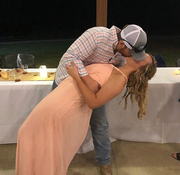 Suggesting the prank was all in jest, his girlfriend shared a snap of them kissing at the wedding