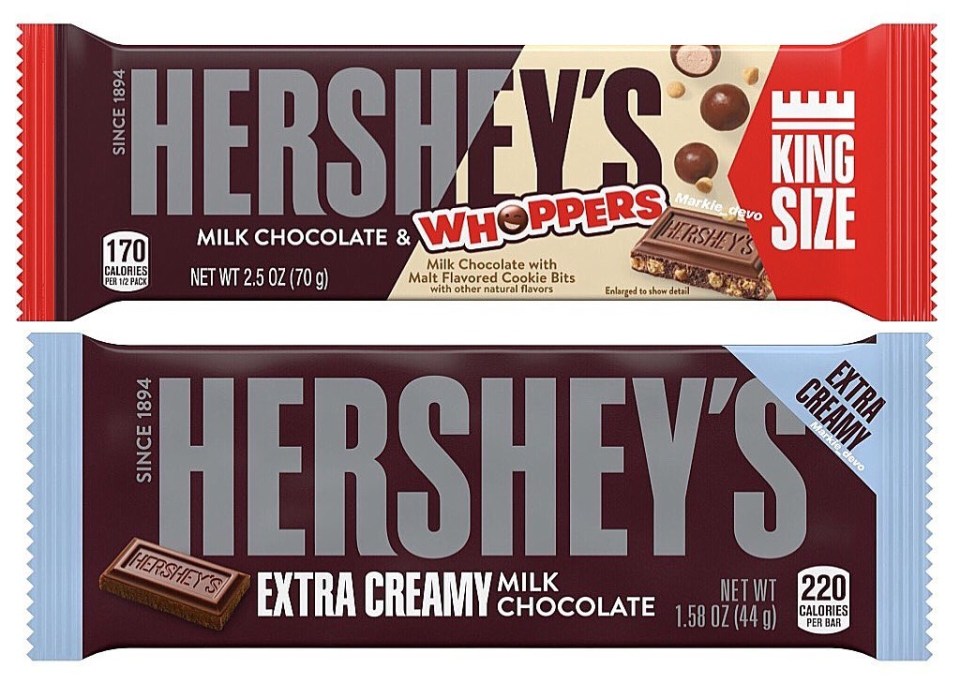  The new flavours come a year after Hershey's released its Reese's Pieces chocolate bar