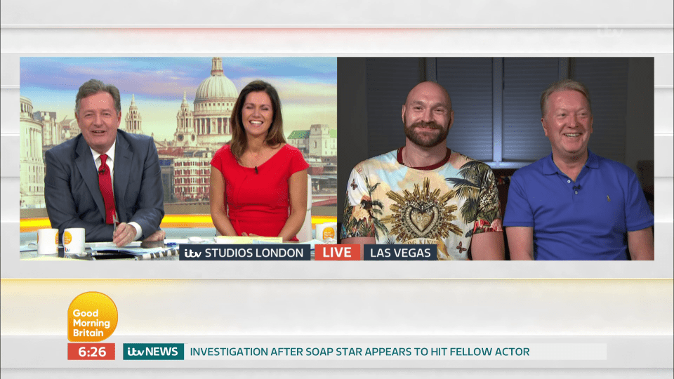  Good Morning Britain viewers were treated to a chat with Tyson and Frank today