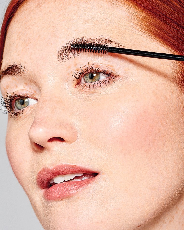  First, brush your brows to give them a nice shape - using a spoolie brush works well