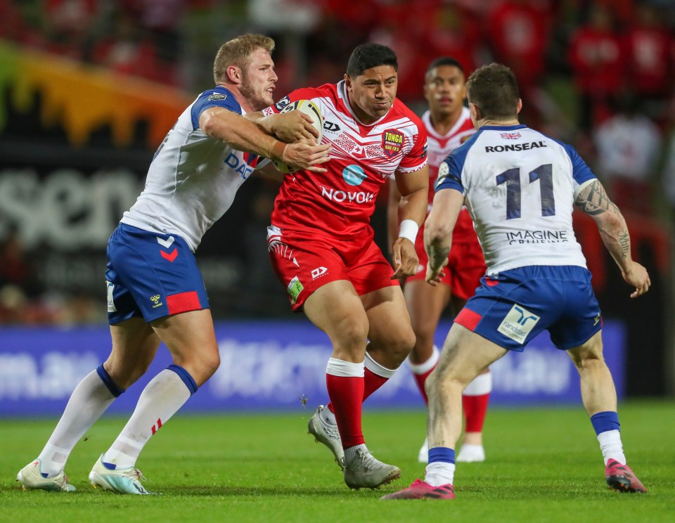  Bateman (right) and Great Britain lost 14-6 to Tonga