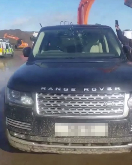  His boss's £80,000 Range Rover, pictured, was damaged on Saturday