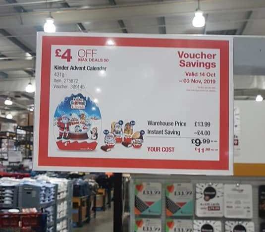  The Costco deal is 68 per cent cheaper than if you buy from Kinder direct through Amazon