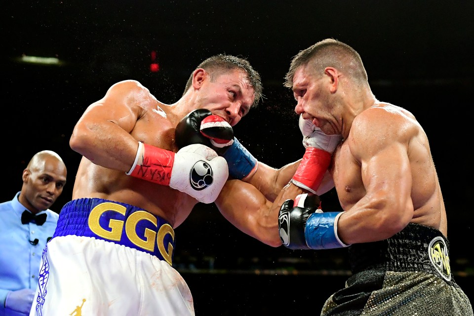  GGG scored a first round knockdown against Derevyanchenko