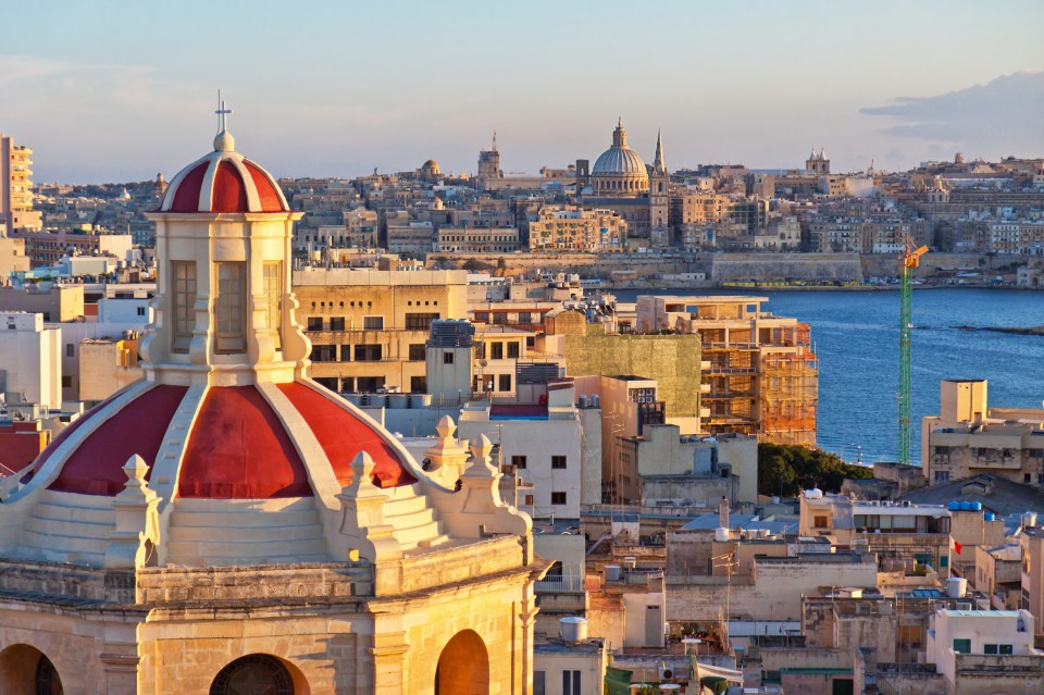 The stunning view from The Palace in Sliema over Valletta