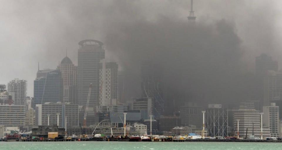  Smoke billowed all across Auckland's city centre