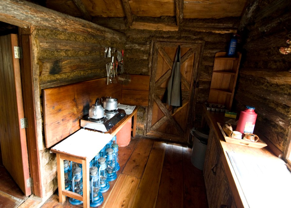  The cosy cabin has no electricity or phone signal