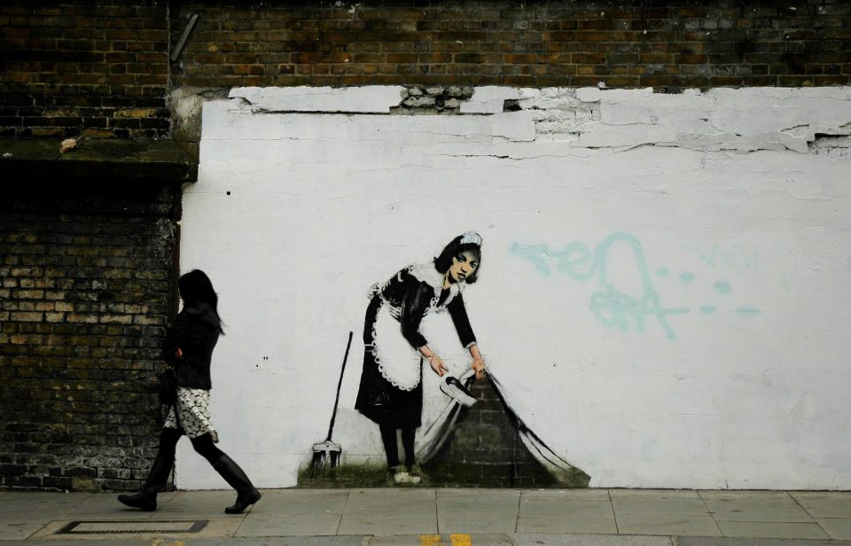  Banksy's work has appeared all over the world - making some think he's not just one person