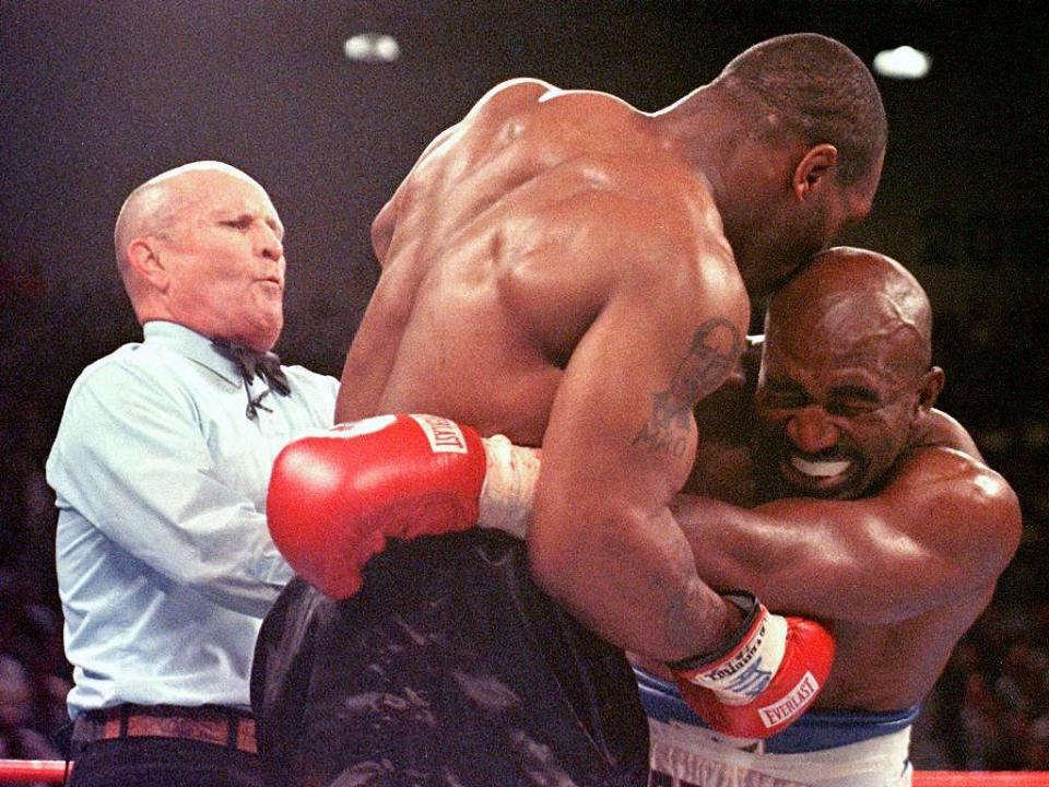  Evander Holyfield was involved in one of boxing's most shocking moments when Mike Tyson bit his ear off