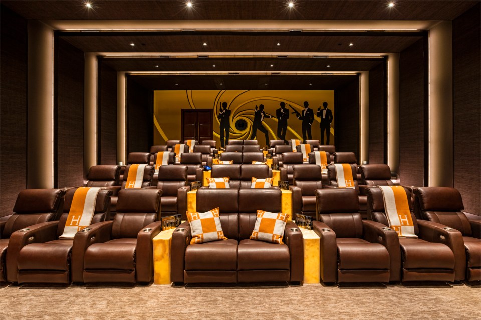  The creation includes a cinema, complete with comfy brown leather seats