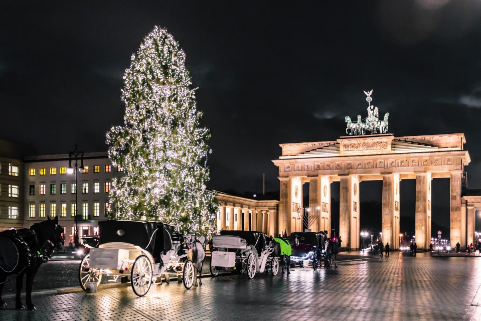 Brandenburg Gate at christimas in Berlin, Germany