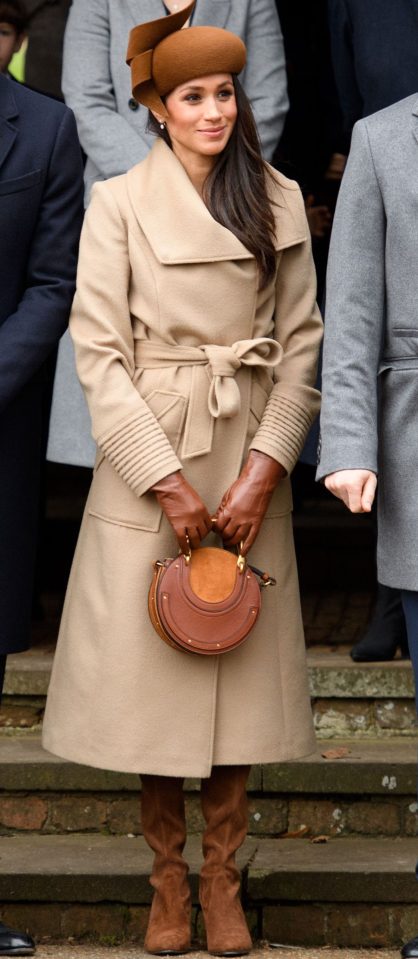  She wore this chic £1118 camel coat in December 2017