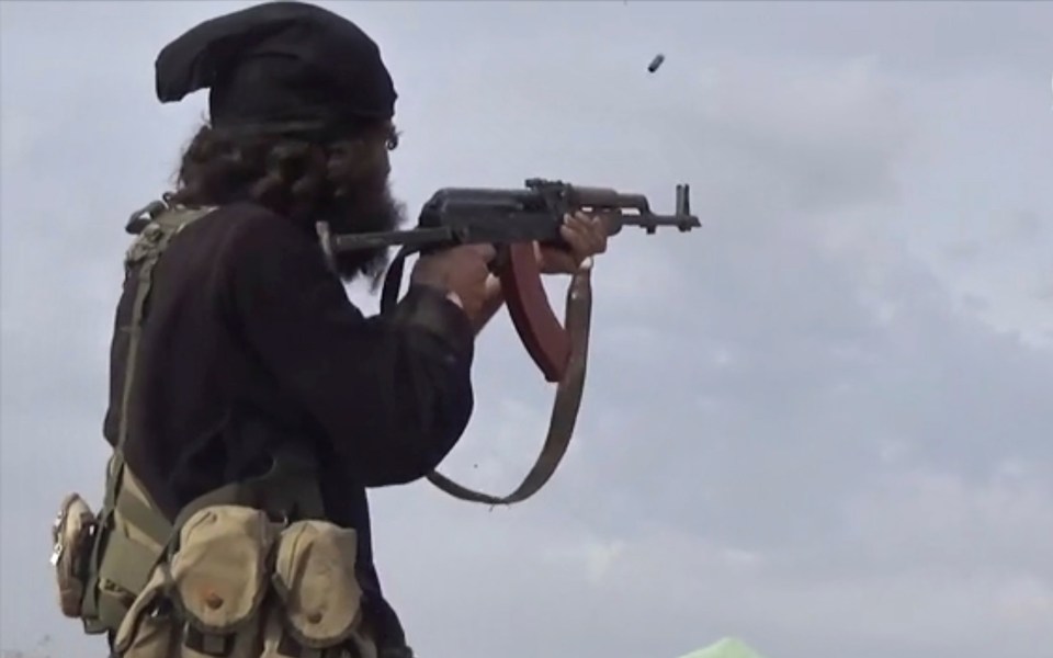  An ISIS fighter involved in a shootout with SDF troops in Syria