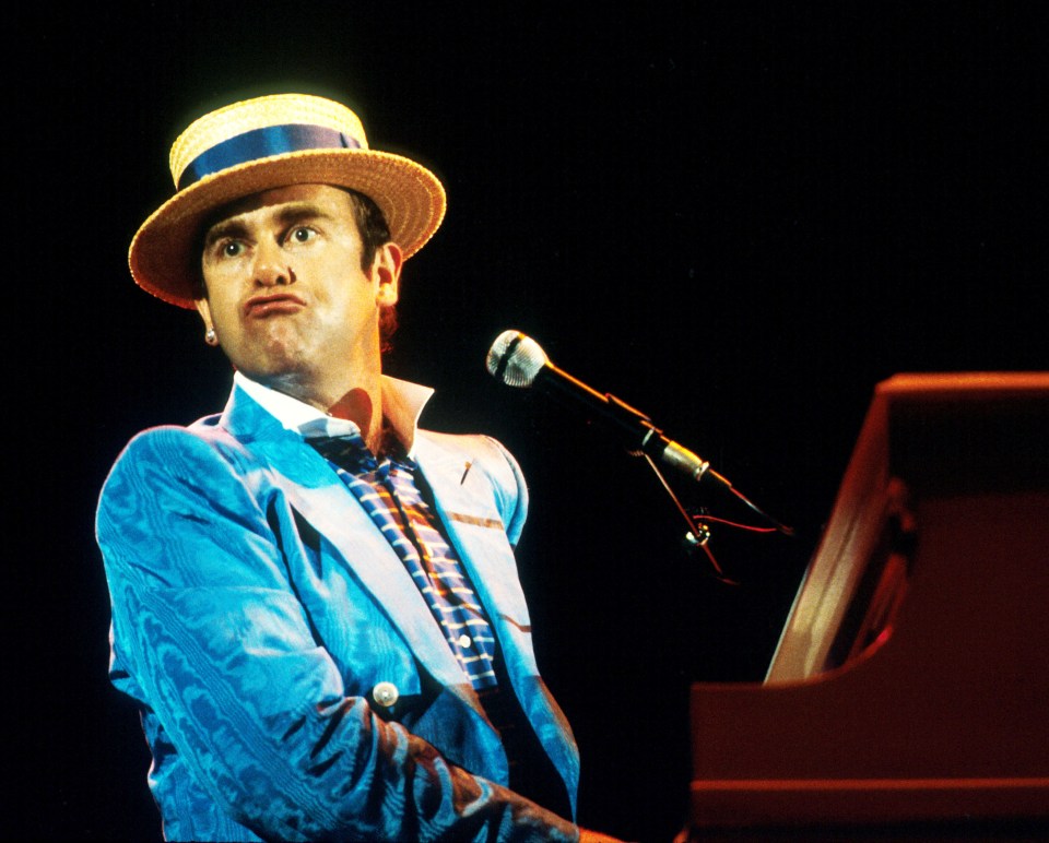  Elton performing in Los Angeles in the 1970s. The singer has told how he crashed a Rolling Stones gig and destroyed a hotel room on cocaine