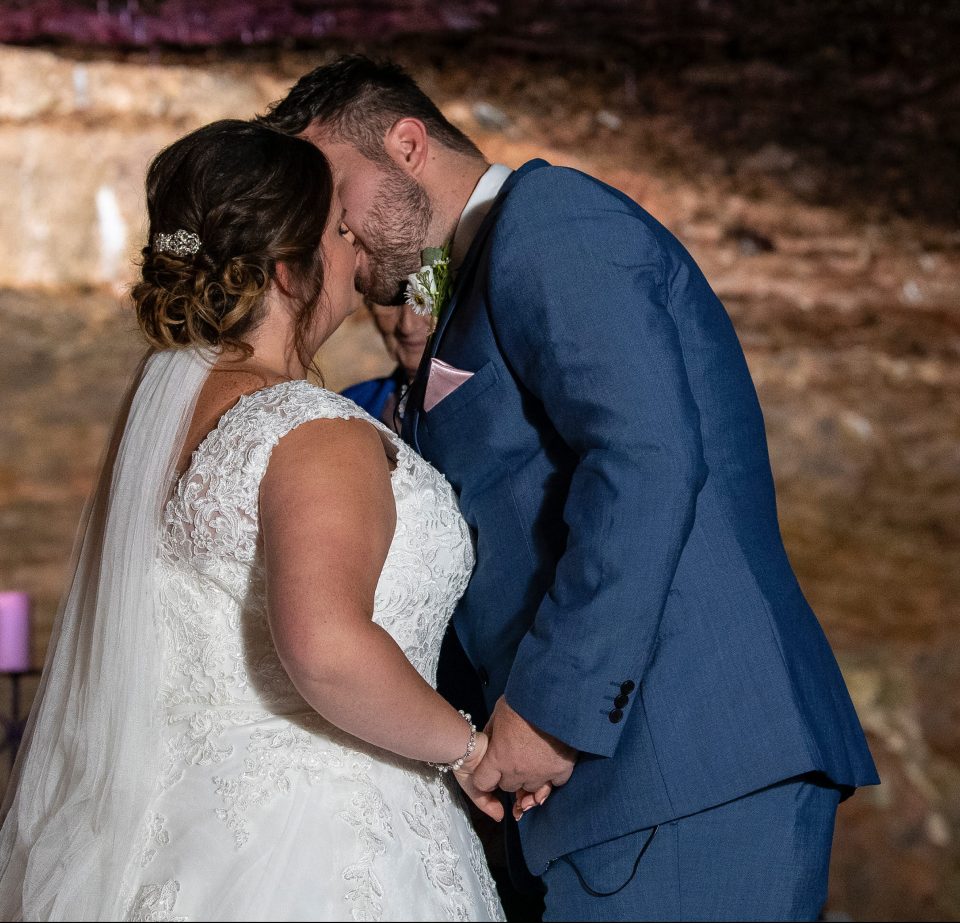  The pair became one at the stunning Wookey Hole Caves in Somerset