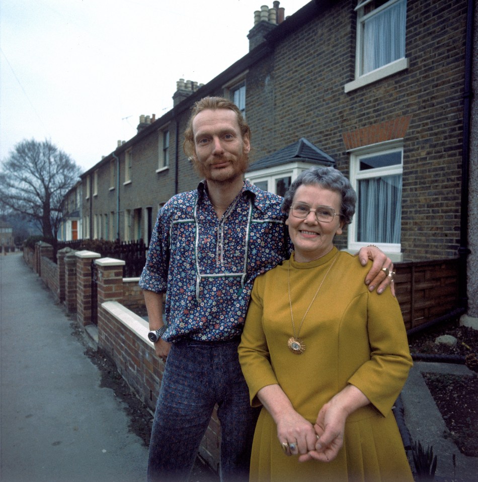  Posing with his mother, Ruby Streatfield, outside her home in 1971