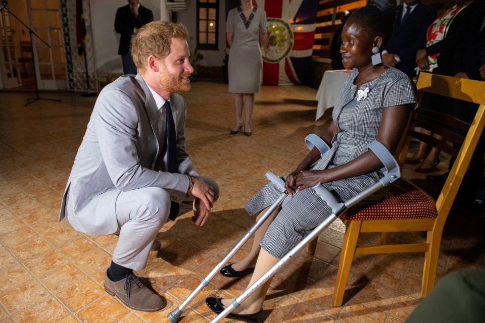  The Duke met landmine victim Sandra Tigica, who Princess Diana met on her visit to Angola in 1997